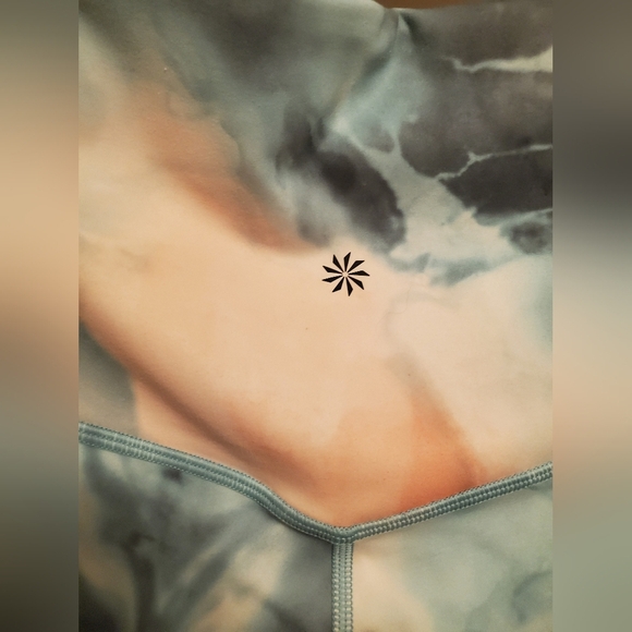 NWT Athleta Elation Printed 7/8 tight. Tie dye. Marine. White, blue, orange. 2X. - Picture 4 of 10